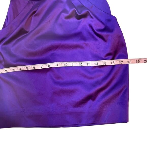 Diane Von Furstenberg Fiorenza Strapless Mini Dress in Purple Satin Cocktail 4 - Picture 7 of 15